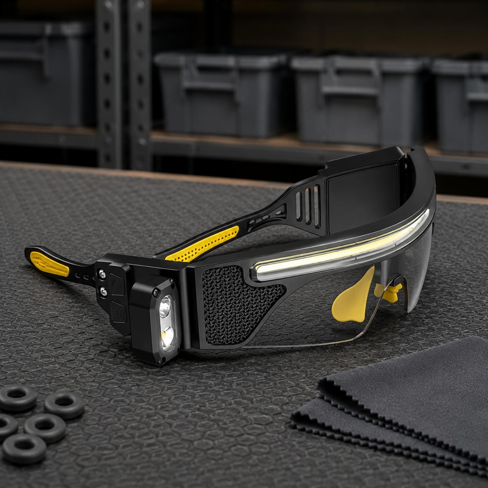 Curved-Fit LED Glasses Black F - Cycling To Work ulasan dan harga